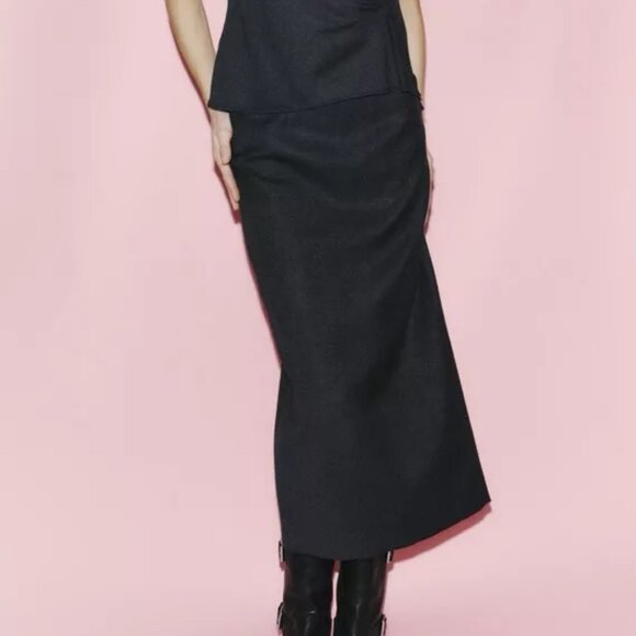 NWT ZARA ZW COLLECTION WOOL PENCIL SKIRT $89.9 Sz-S - Picture 4 of 12